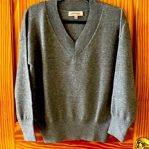 Philosophy gray V neck sweater Small could fit Medium see measurements in pics